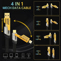 4 In 1 Mech High Speed Data Cable Durable Reliable Fast Charging Stable Transfer Universal Compatibility Practical Choice For Smartphones Tablets And Laptops