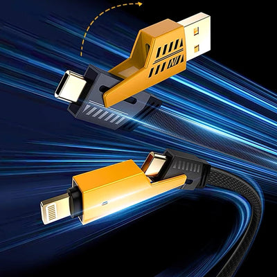 4 In 1 Mech High Speed Data Cable Durable Reliable Fast Charging Stable Transfer Universal Compatibility Practical Choice For Smartphones Tablets And Laptops